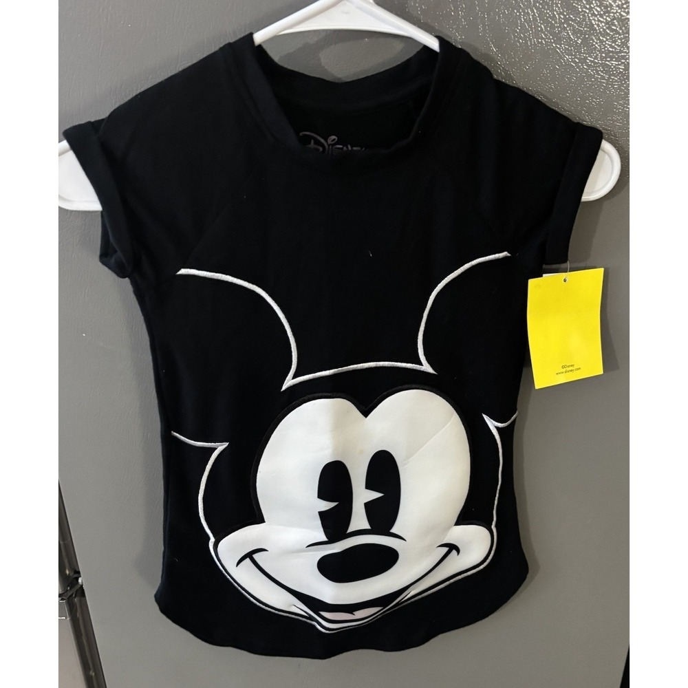 Disney Kids Girls 4 Mickey Mouse Short Sleeve Long Black T Shirt Dress NEW